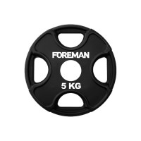 Диск олимпийский обрезиненный Foreman PRR, 5 кг PRR-5KG Черный