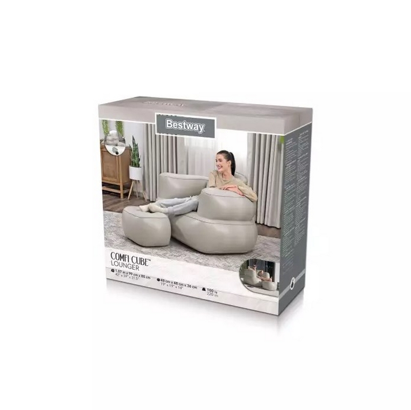 Надувно кресло 107x99x80см Bestway Comfi Cube Lounger 75137 2 цвета 803_800