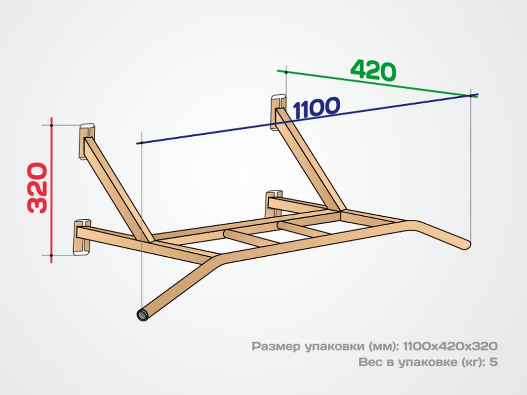 Турник настенный Spektr Sport Классик 1, серый 1067_800