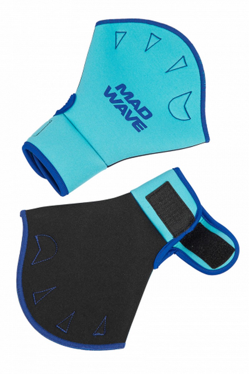 Акваперчатки Mad Wave Aquafitness gloves M0829 бирюзовый 800_1200