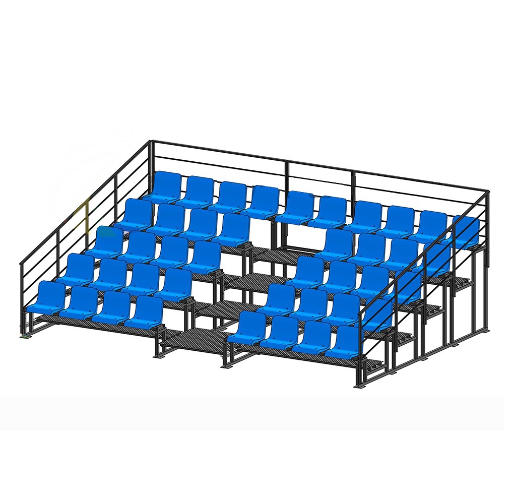 Трибуна для зрителей 5 рядов на 42 места с перилами Spektr Sport 1018_1000
