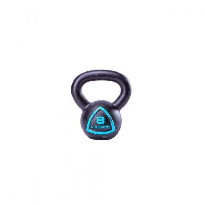 Чугунная гиря 10 кг Live Pro Solid Cast Iron Kettlebell LP8041-10 черный\синий 800_800