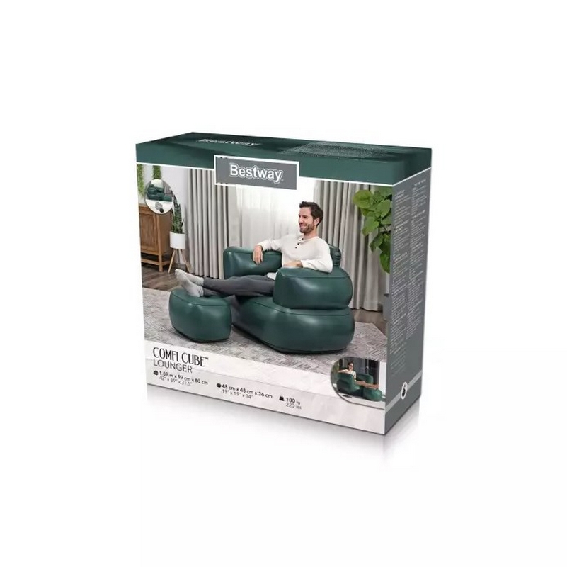 Надувно кресло 107x99x80см Bestway Comfi Cube Lounger 75137 2 цвета 801_800