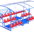 Трибуна с навесом, с ограждением, 3-х рядная Glav 20.012 120_120